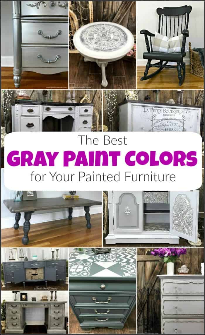 Here are the best gray paint colors to choose from when planning your next DIY project. The gray furniture paint options are endless. #graypaintcolors #grayfurniturepaint #lightgraypaint #graypaintedfurniture #darkgraypaint #bluegraypaint #charcoalgraypaint #graychalkpaint