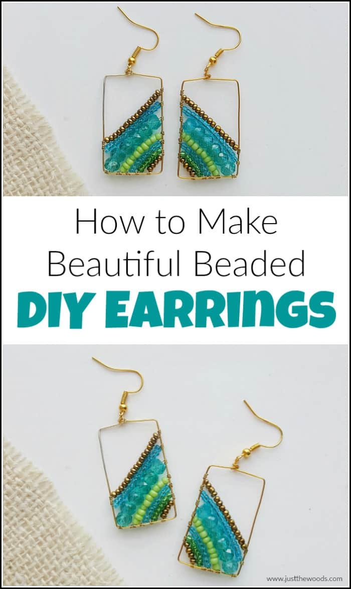 See how to make earrings with this DIY earrings tutorial. Step by step make your own beaded handmade earrings in just a few simple steps. #howtomakejewelry #diyearrings #earringmaking #handmadeearrings #howtomakebeadedearrings 