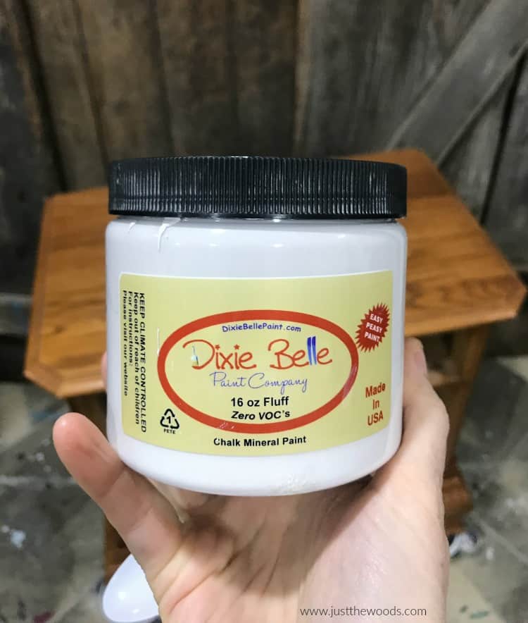 dixie belle white chalk paint, fluff paint, white chalk paint, non toxic paint, furniture paint