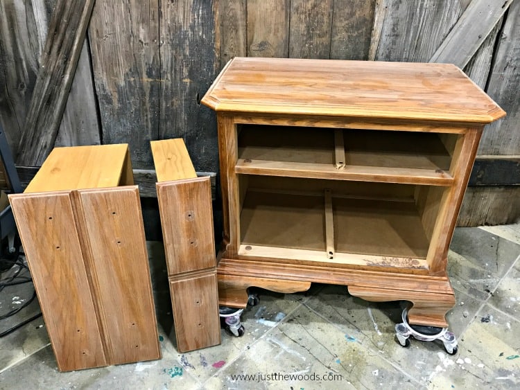 sanding furniture, prepping furniture for whitewash paint