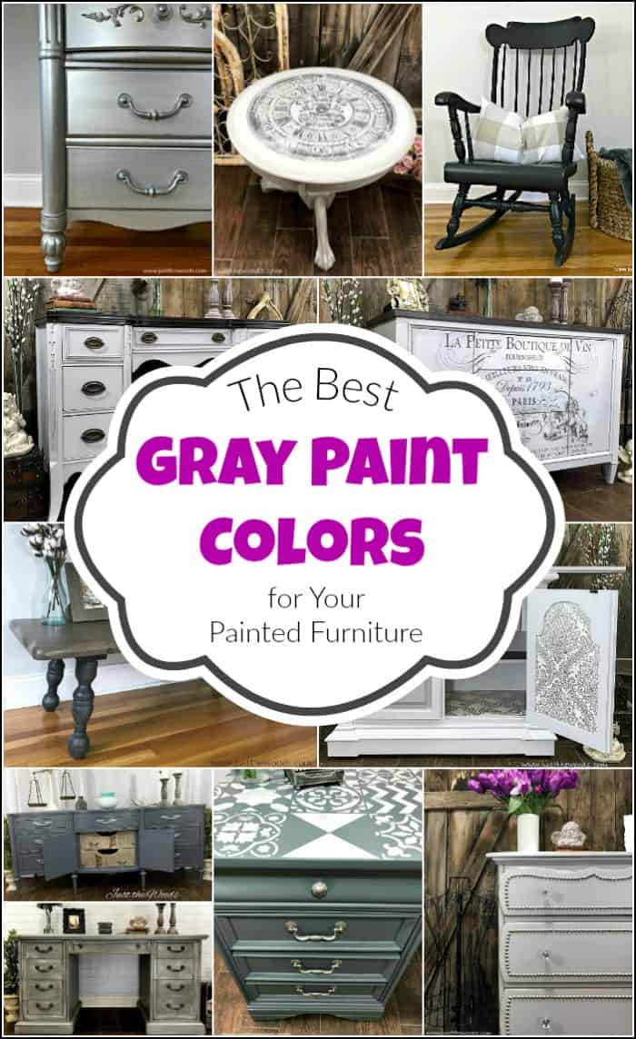 Here are the best gray paint colors to choose from when planning your next DIY project. The gray furniture paint options are endless. #graypaintcolors #grayfurniturepaint #lightgraypaint #graypaintedfurniture #darkgraypaint #bluegraypaint #charcoalgraypaint #graychalkpaint