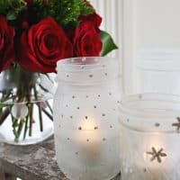 Frosted Mason Jar Votives