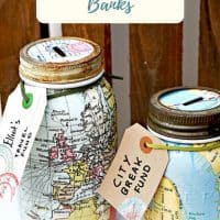 Make A Unique Map Mason Jar Bank