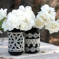 DIY Lace Mason Jars