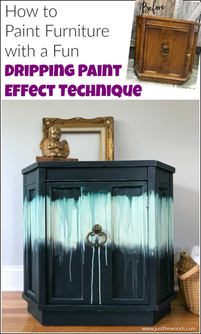 dripping paint on painted furniture before and after