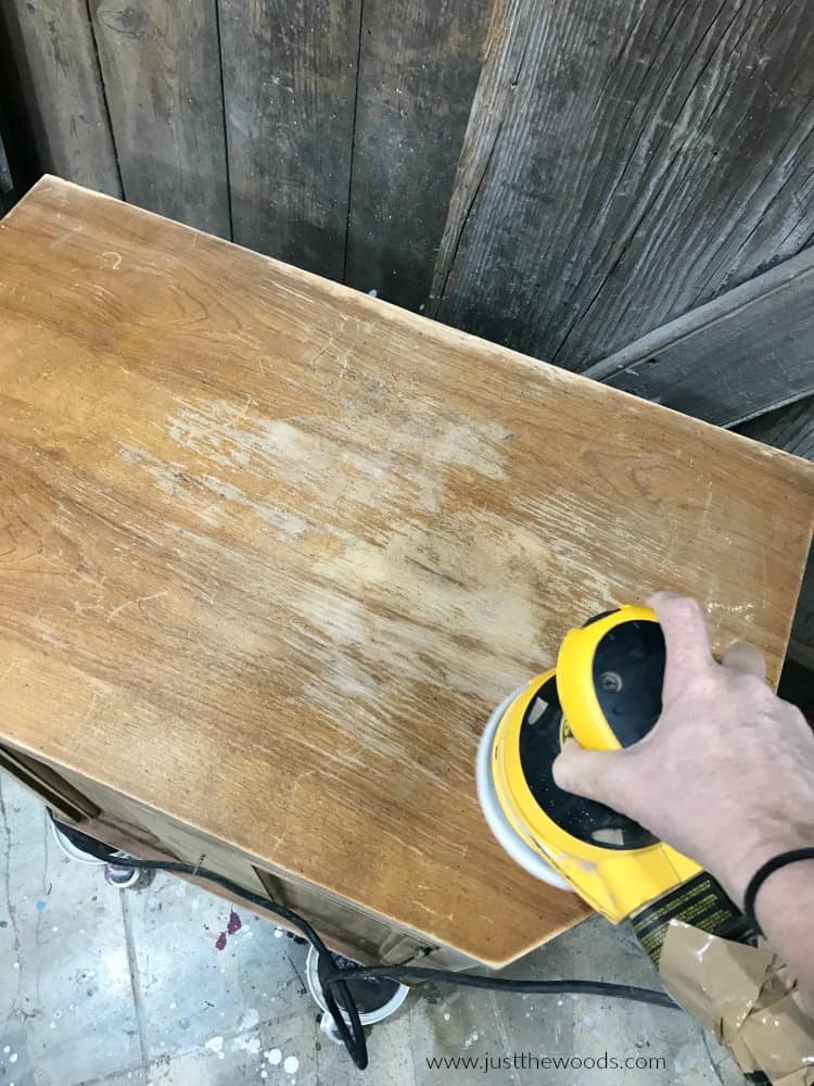 dewalt orbital sander sanding wood furniture