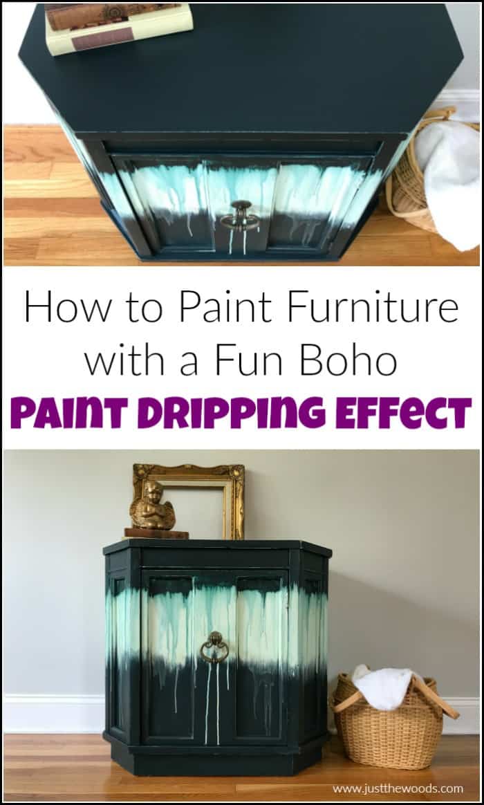 how to paint furniture dripping paint technique