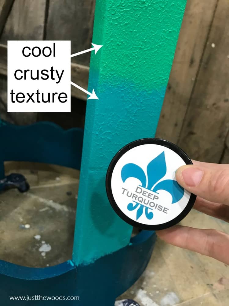 deep turquoise paint, crusty texture, weathered worn paint, vintage look paint