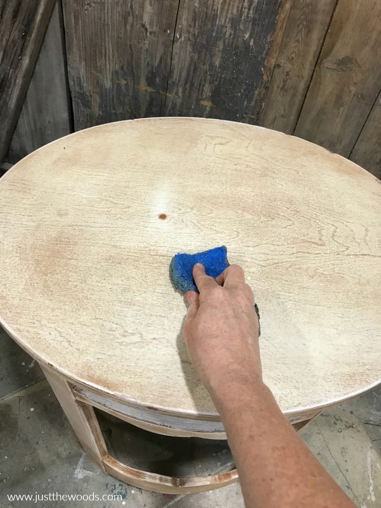 clean wood furniture with sponge before using chalk paint