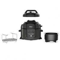 Ninja OP301 Pressure Cooker, Steamer & Air Fryer w/TenderCrisp Technology Pressure & Crisping Lid, 6.5 quart, Black/Gray