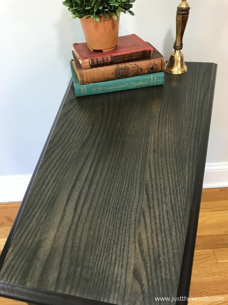 black chalk paint and black wood stain table