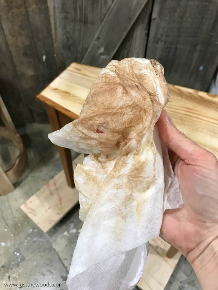 dirty rag from cleaning wood table