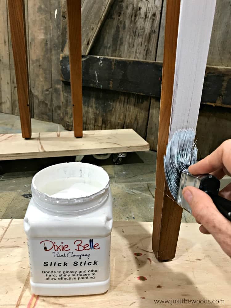 white primer on wood furniture, slick stick primer, dixie belle chalk paint