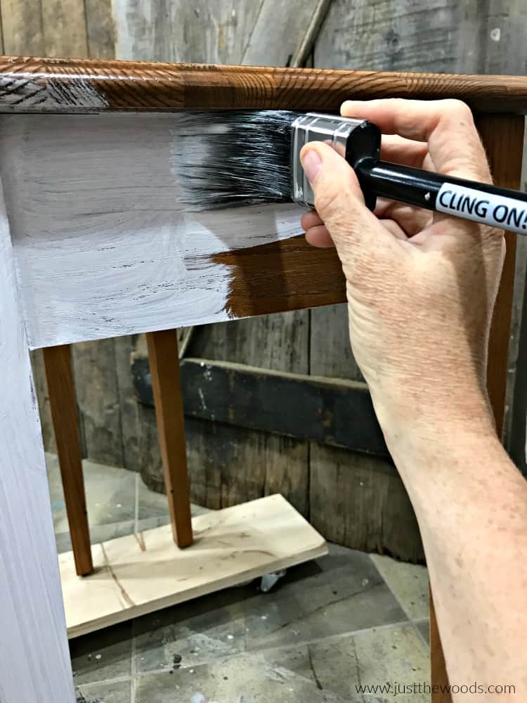 paint furniture with cling on brush