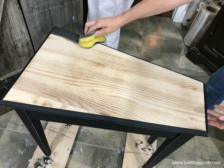 black stain on wood table