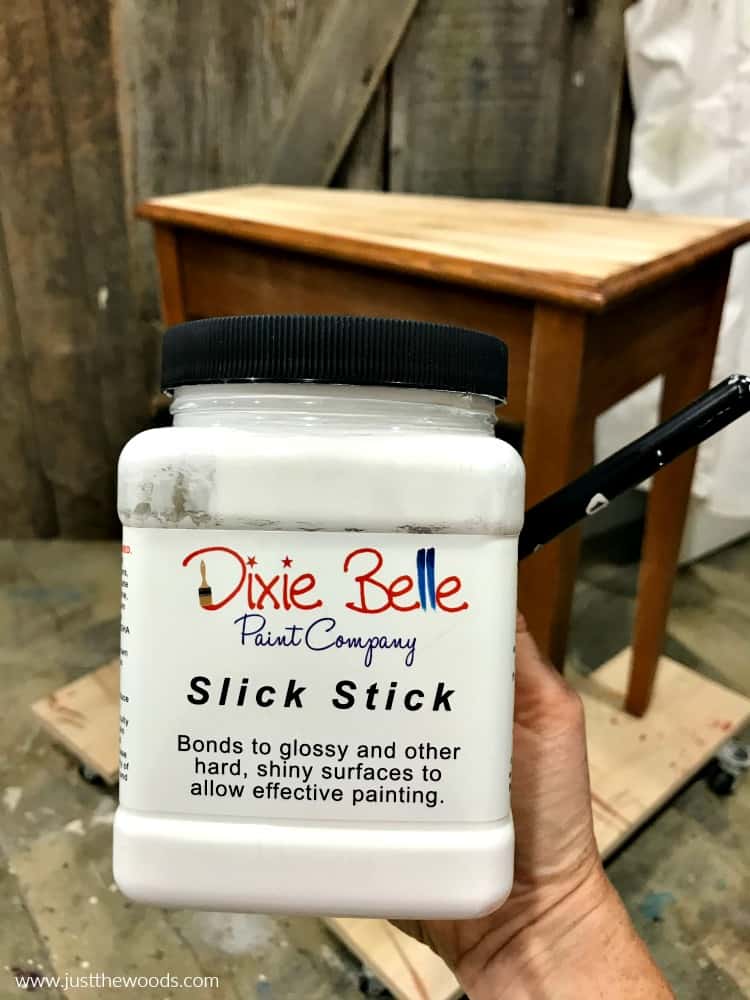 slick stick, dixie belle, how to paint slick surfaces, painting shiny furniture