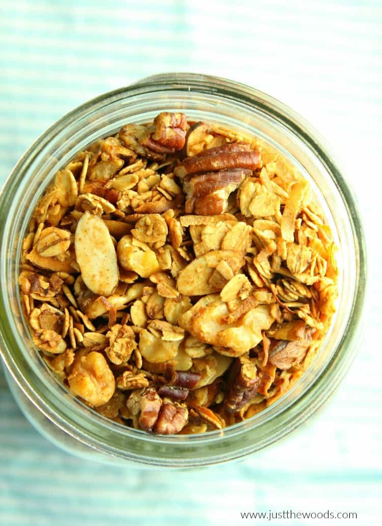 healthy granola with nuts, maple coconut granola recipe