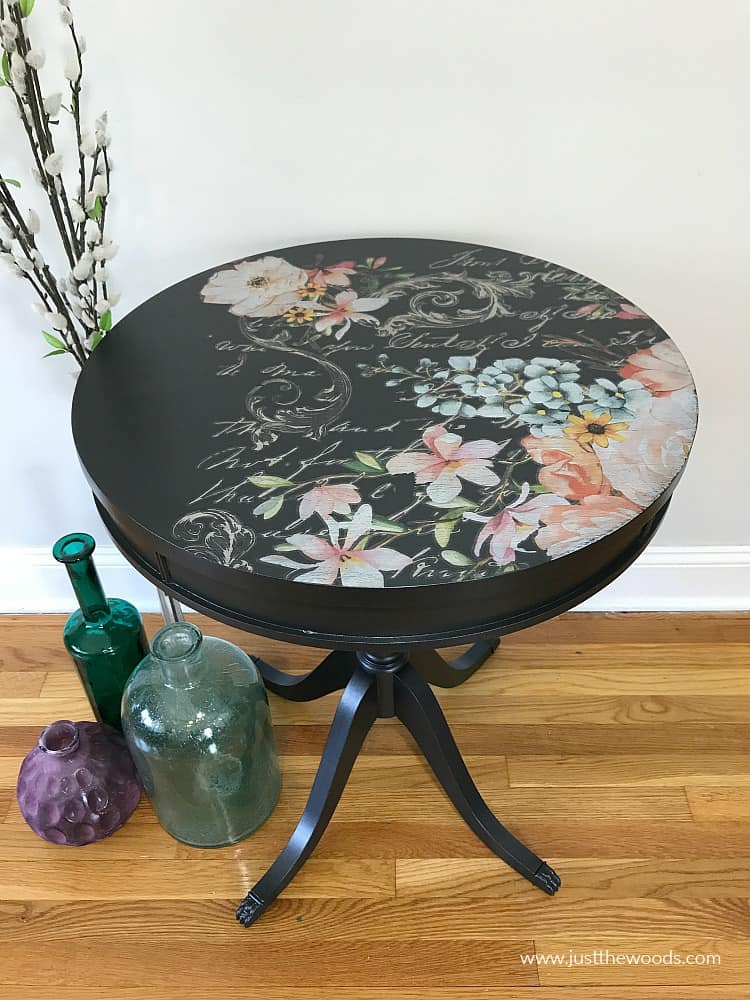 how to refinish a table with paint, metallic paint, painted pedestal table