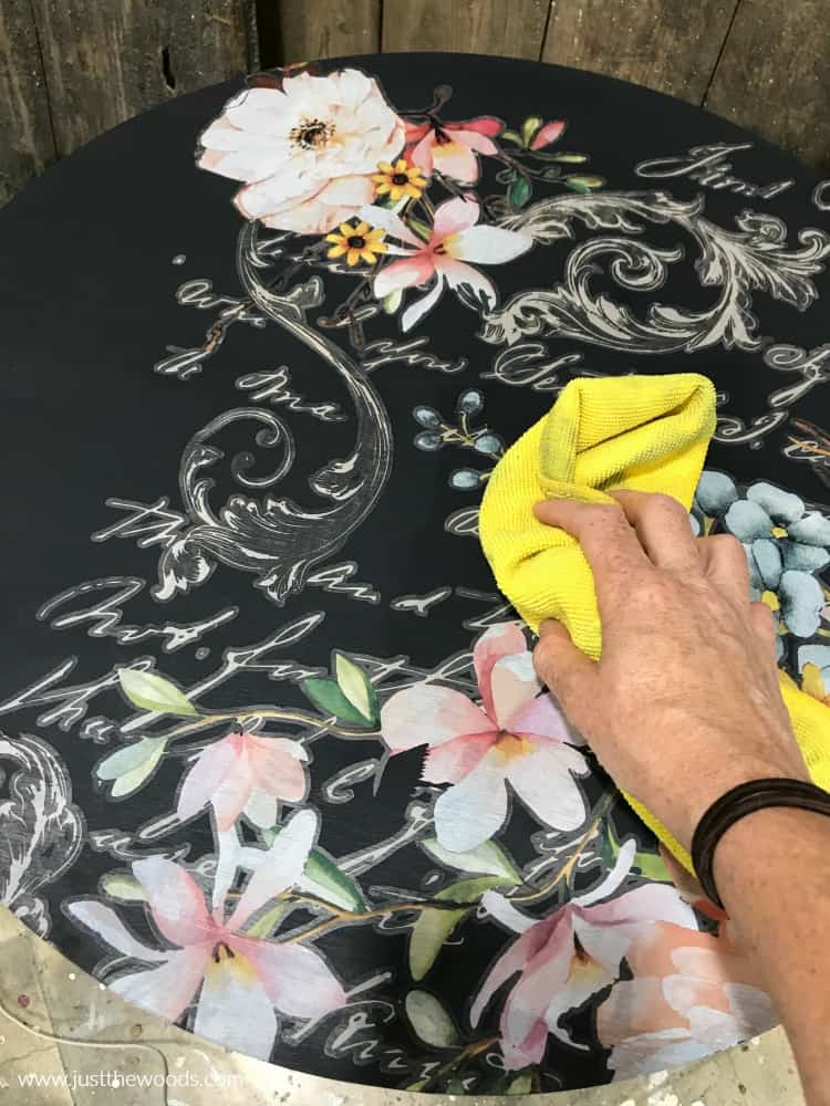 wipe image transfer refinish a table