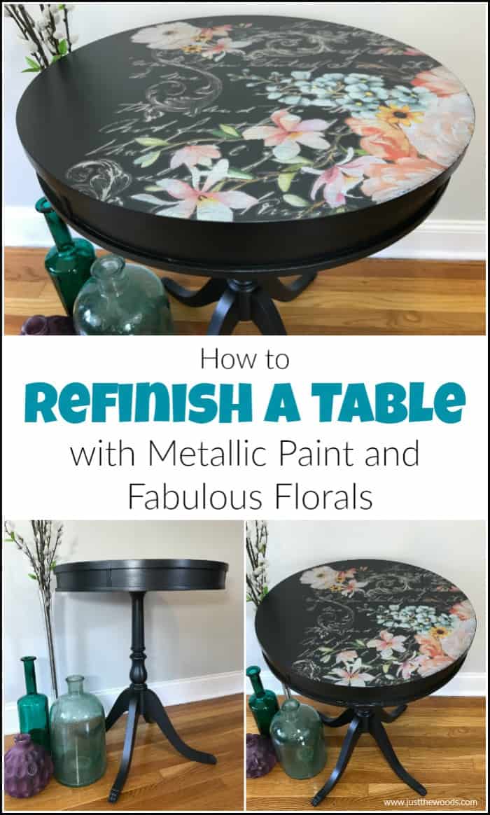 refinish a table with metallic paint, painted furniture