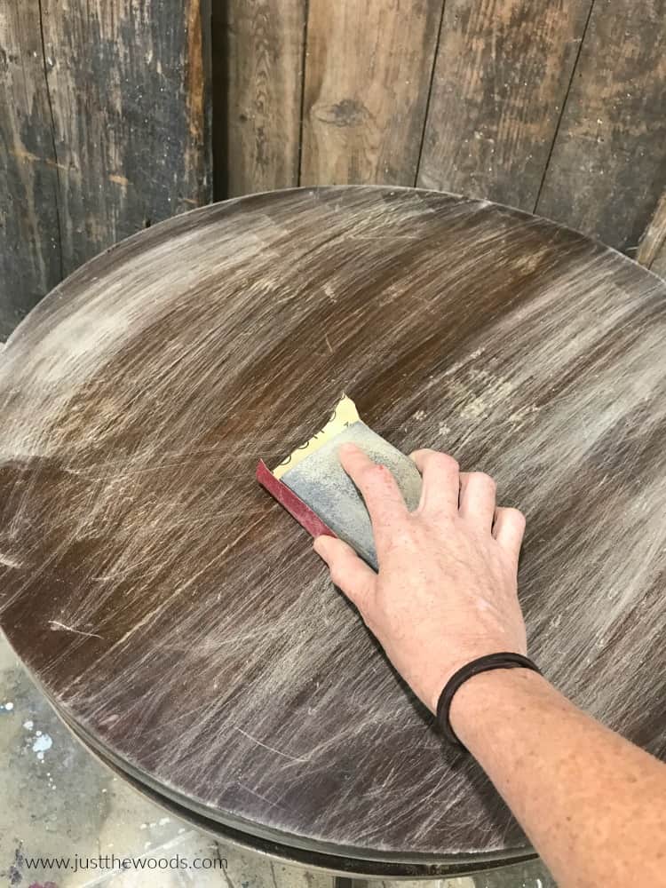 sanding wooden furniture, refinish a wood table