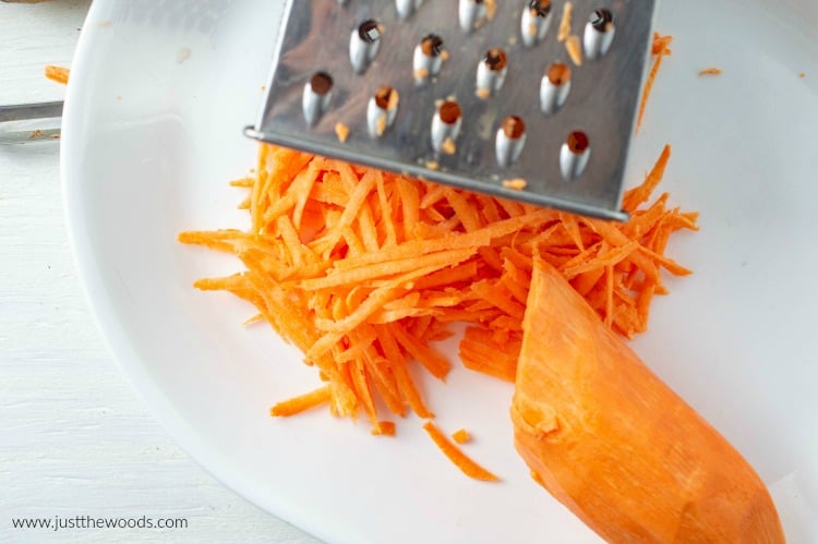 grated sweet potatoes