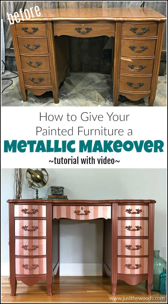 metallic painted furniture before and after