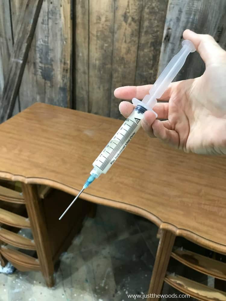 how to get wood glue in small spaces, wood glue syringe