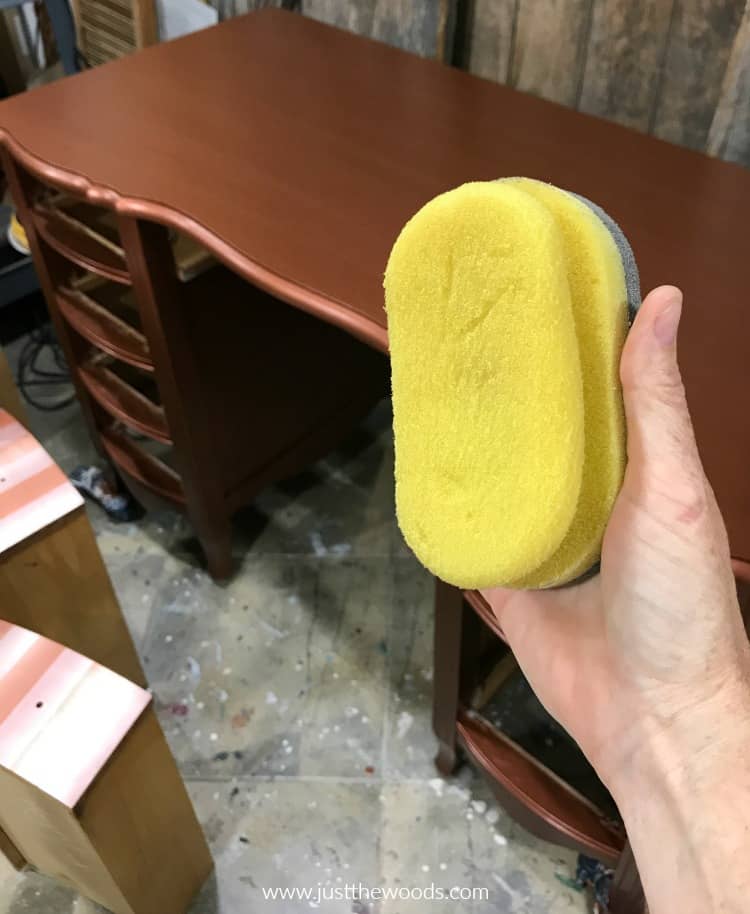 yellow sponge to apply sealer