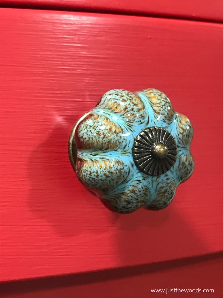 blue ceramic knob