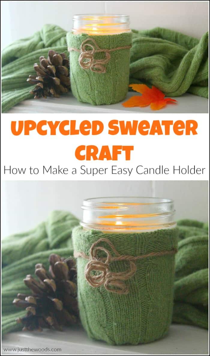 Upcycled Sweater Craft - How to Make a Super Easy Candle Holder