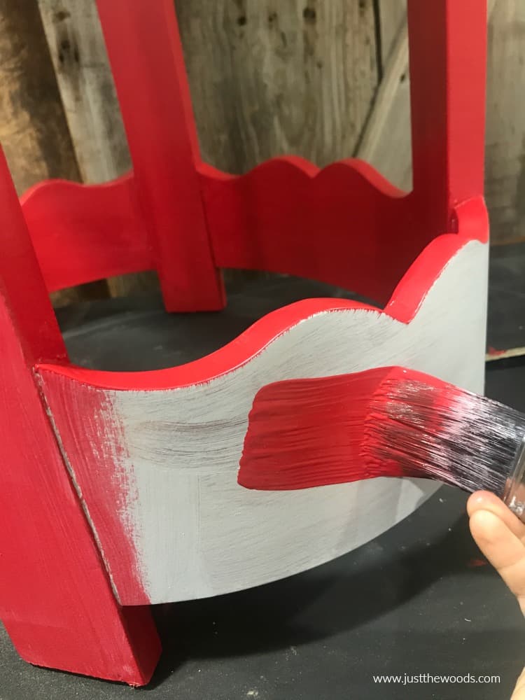 red paint on wood furniture