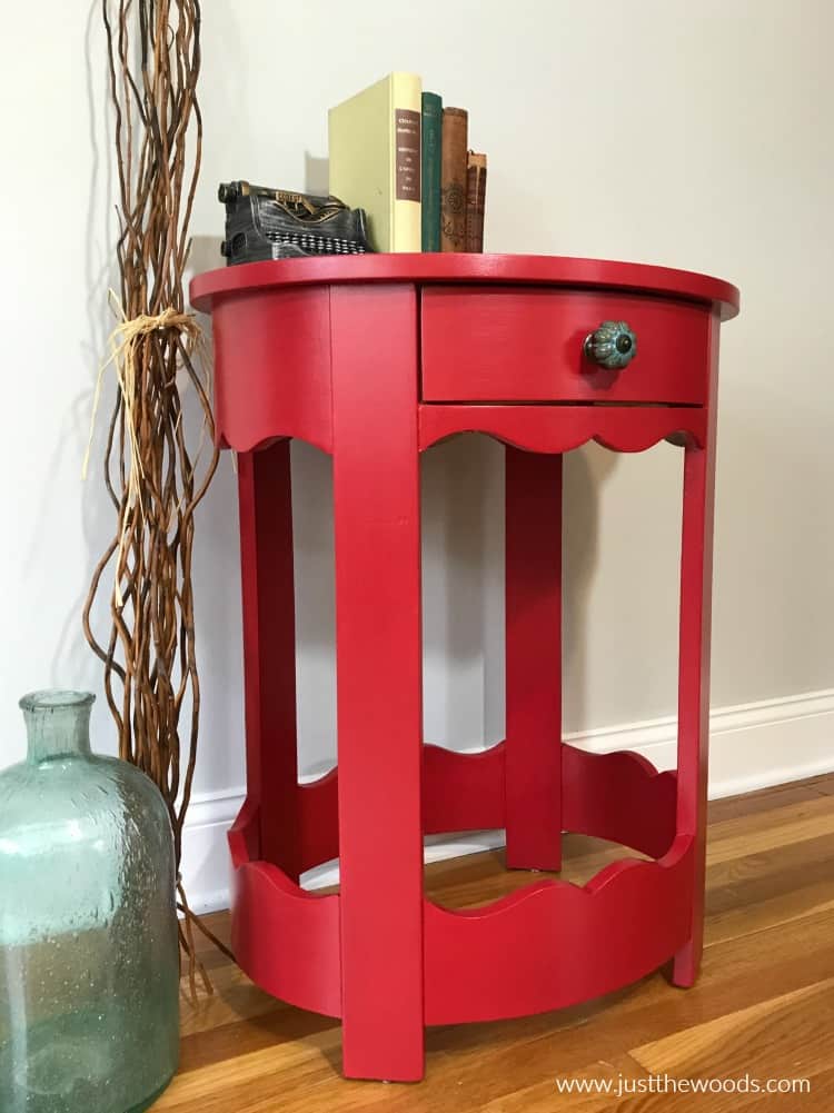 red painted table, red furniture paint, red painted furniture 