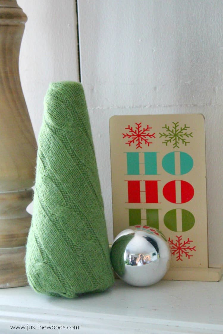 how to make homemade christmas decor, upcycled sweater