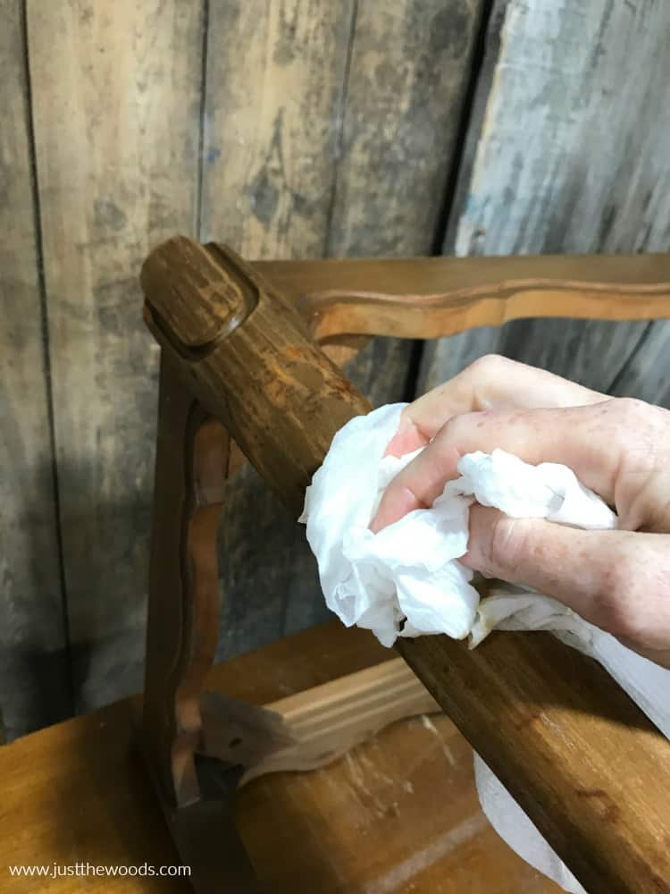 clean wood furniture for paint