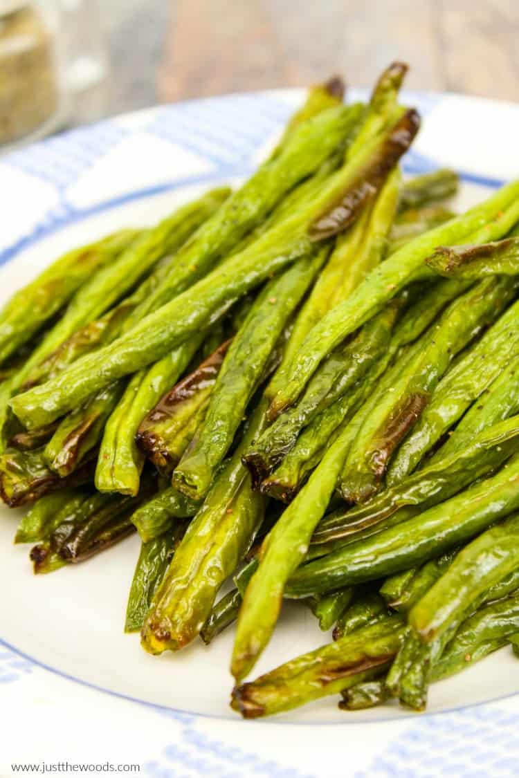 crispy green beans, air fryer green beans, clean eating 