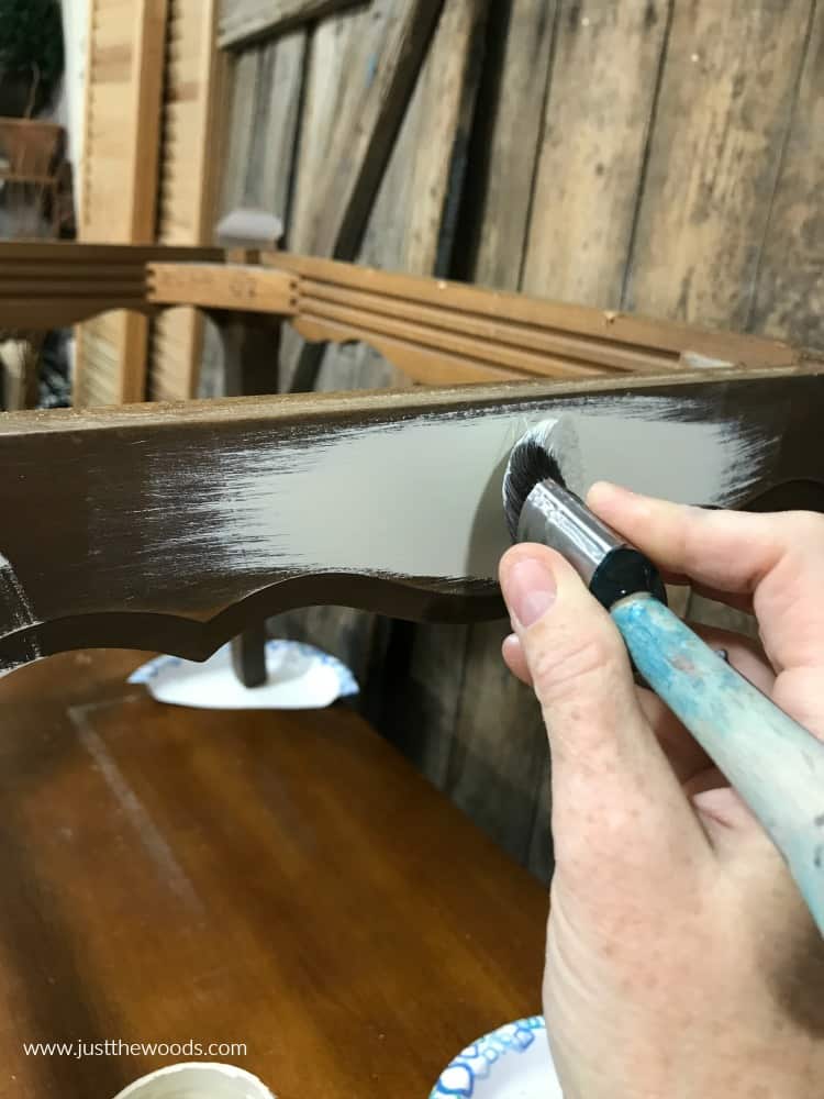 painting white chalk paint on furniture