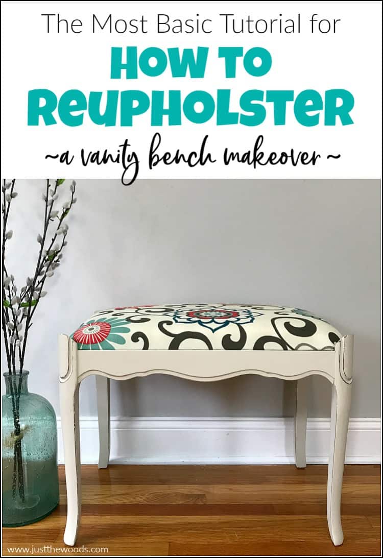 The Most Basic Tutorial for How to Reupholster - a Vanity Bench Makeover