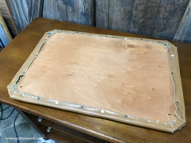 remove old leather from vanity bench, diy reupholstery