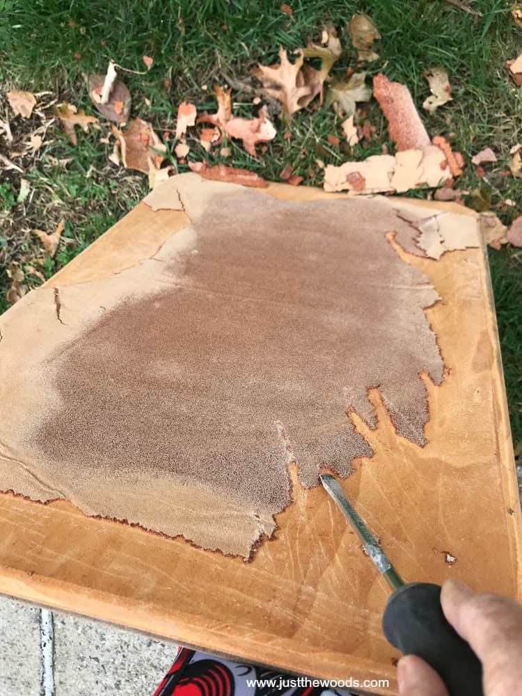 prep vanity bench for reupholstery