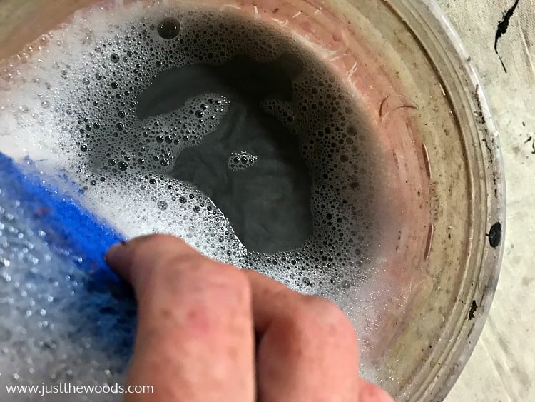 dirty water from cleaning furniture before paint