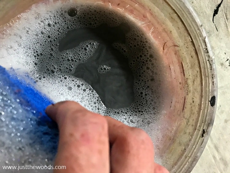 dirty water from cleaning furniture before paint