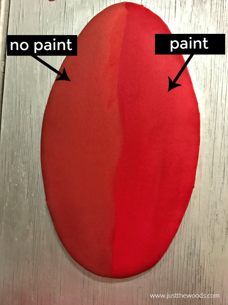 painting fabric with chalk paint, paint and no paint comparison