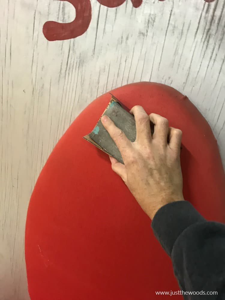 sanding upholstered cushion before paint