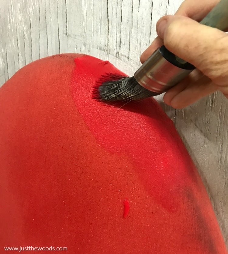 painting fabric furniture, red fabric paint on chair makeover