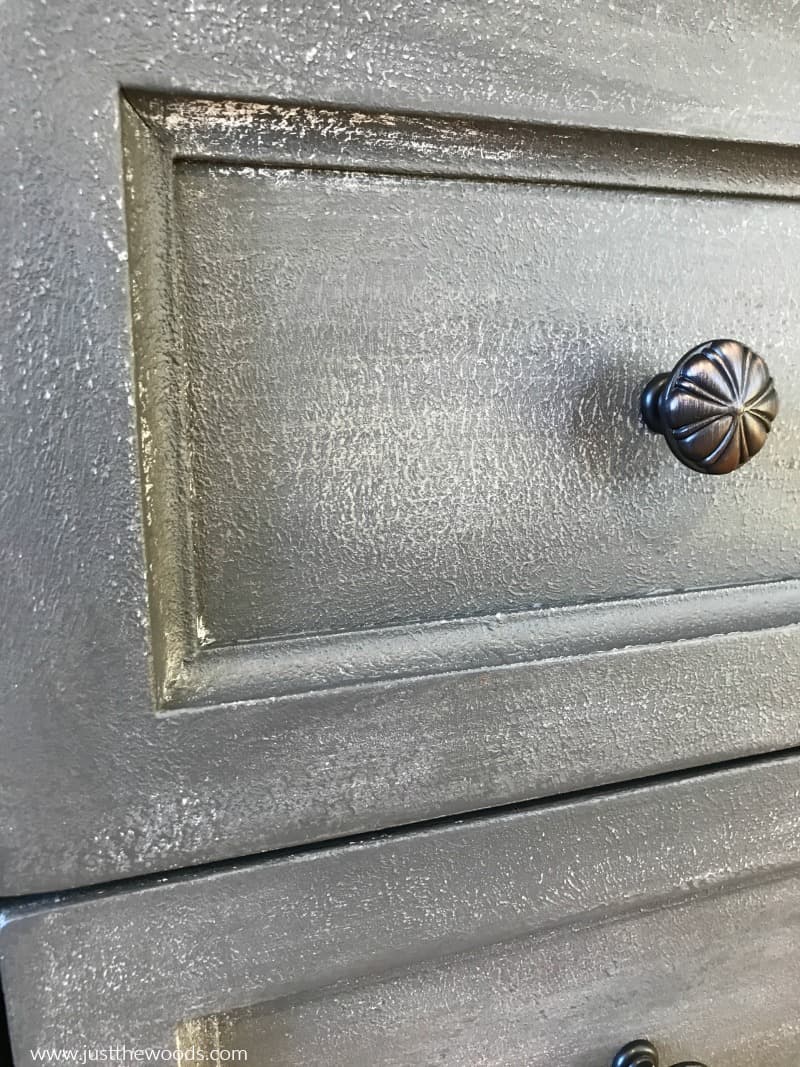 chalk painted dresser with stone texture