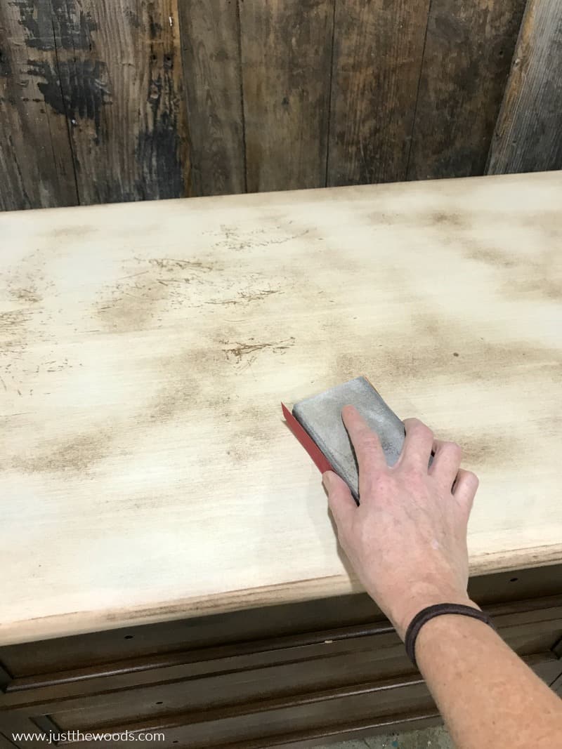 how to sand a wood dresser, sanding wood furniture