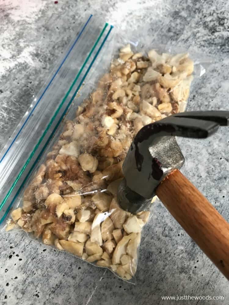 chopped nuts in a bag