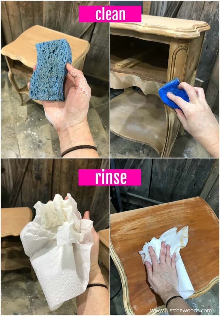 cleaning wood furniture to paint