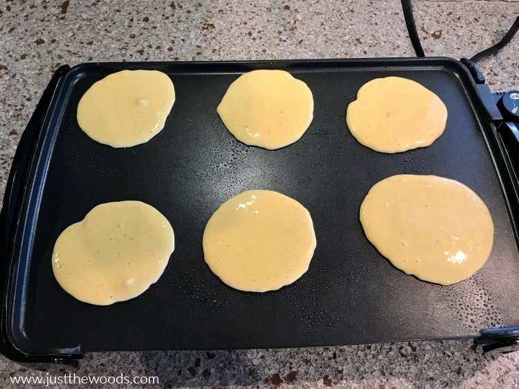 protein pancakes on griddle